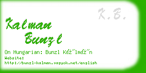 kalman bunzl business card